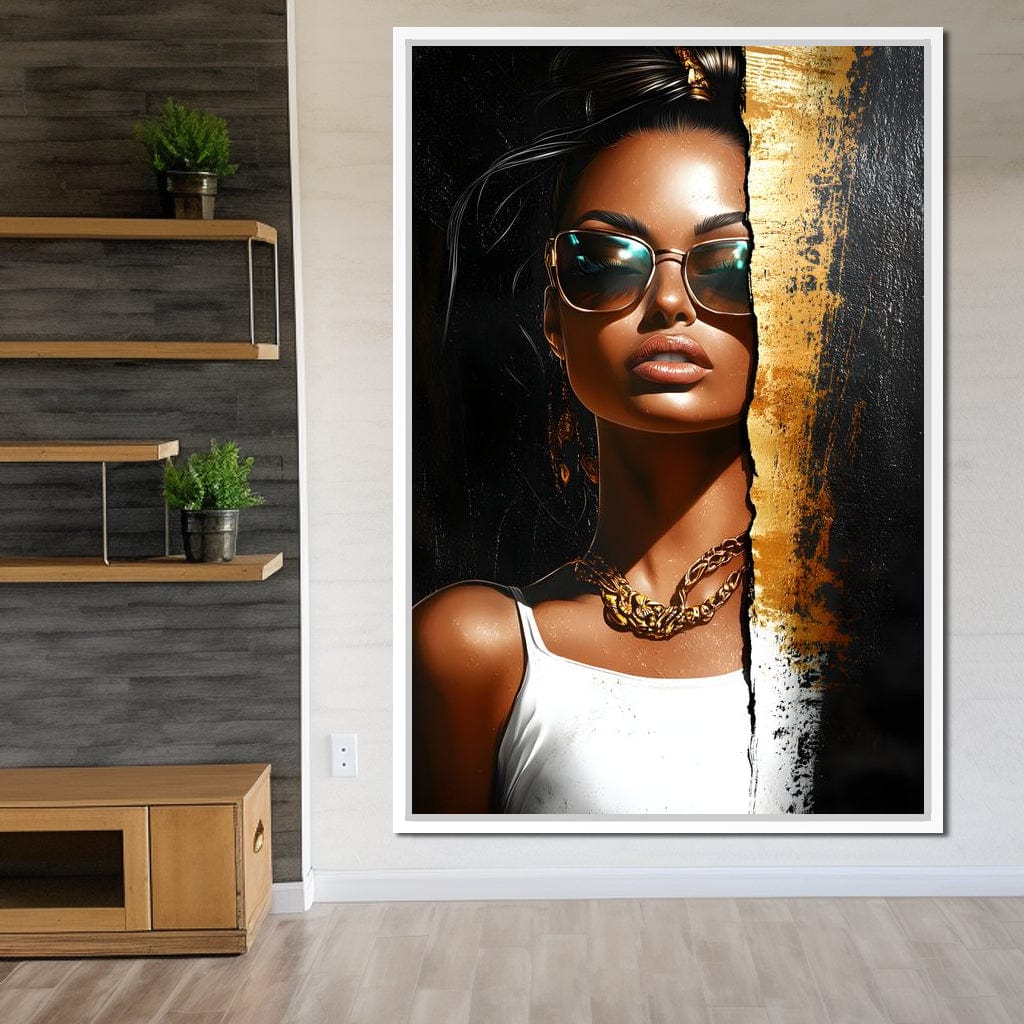 Golden Radiance Encounter Canvas Wall Art