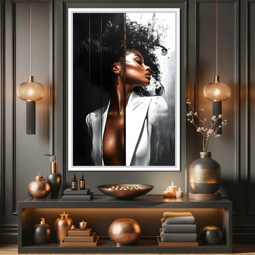 Harmony of Contrast and Elegance Canvas Wall Art
