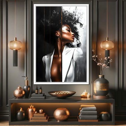 Harmony of Contrast and Elegance Canvas Wall Art