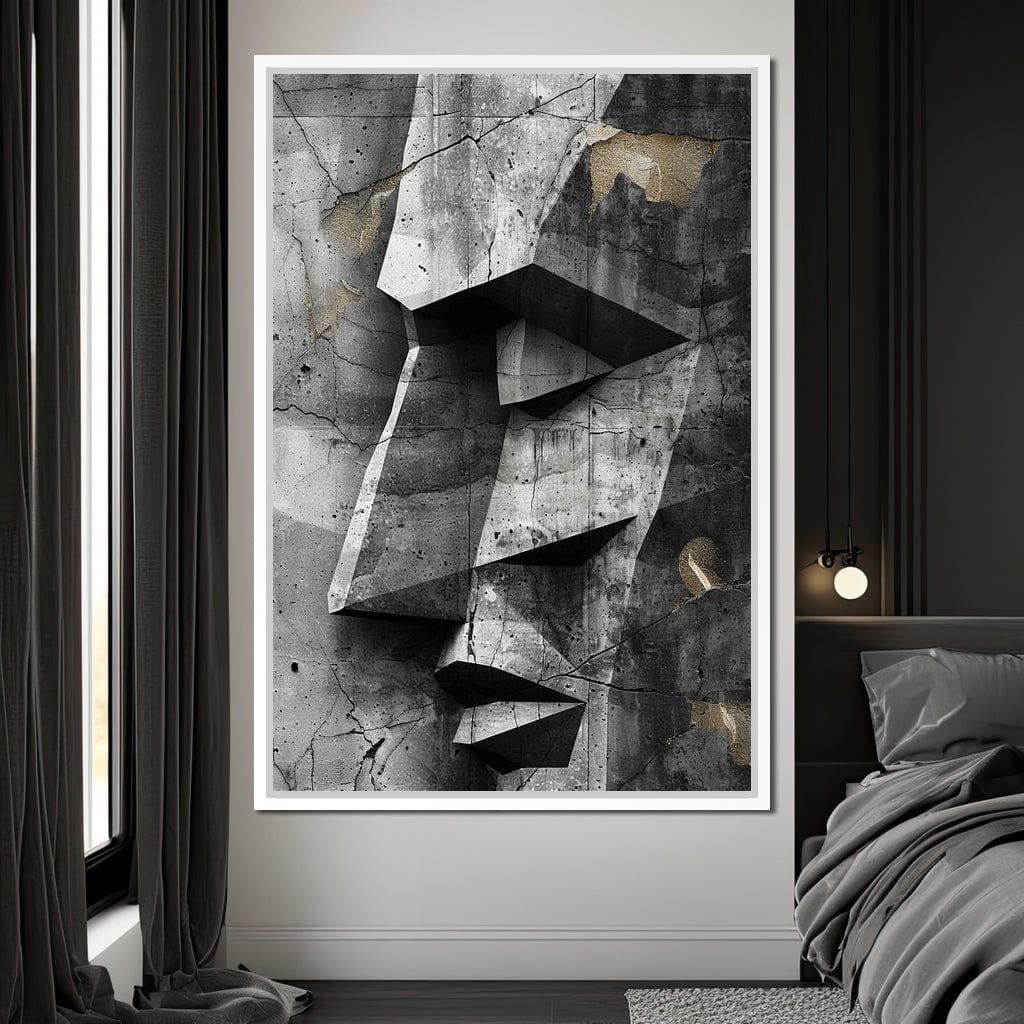 Monochrome Geometric Echoes Canvas Wall Art