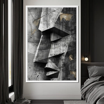 Monochrome Geometric Echoes Canvas Wall Art