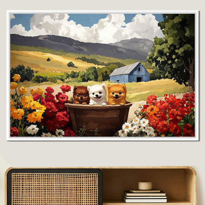 Fluffy Trio Canvas Wall Art