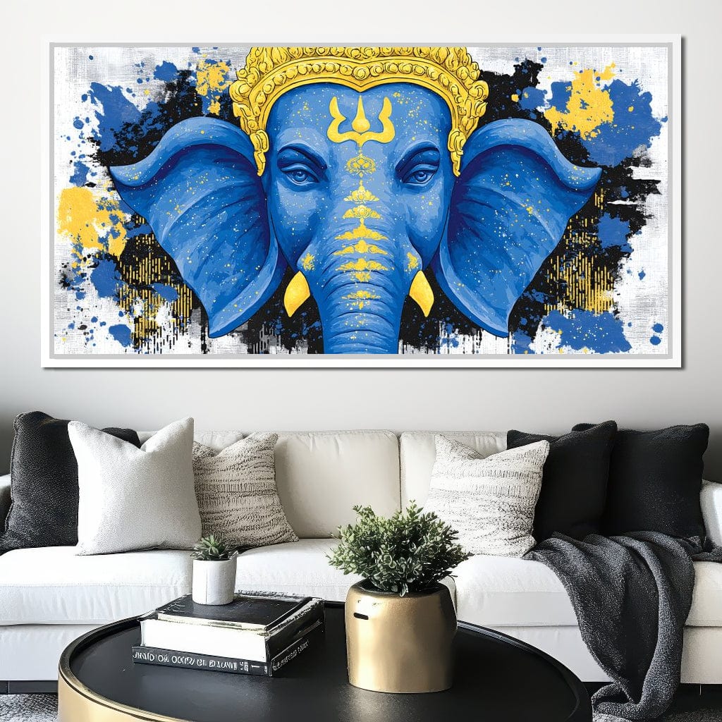 Ganesha Golden Majestic Tranquility Canvas Wall Art