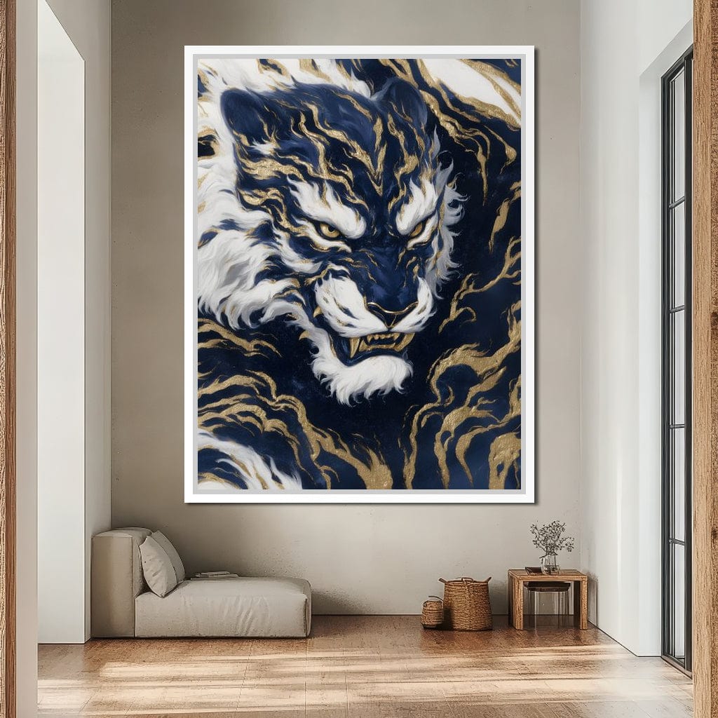Majestic Midnight Gold Tiger Canvas Wall Art