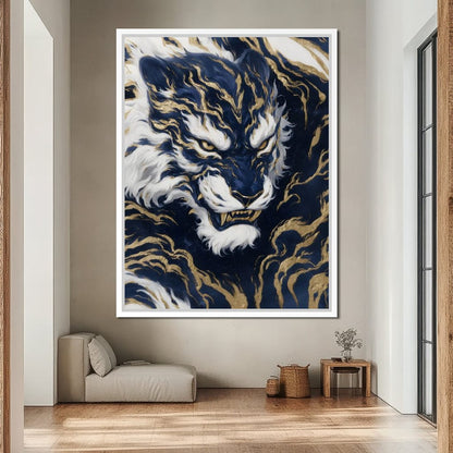 Majestic Midnight Gold Tiger Canvas Wall Art