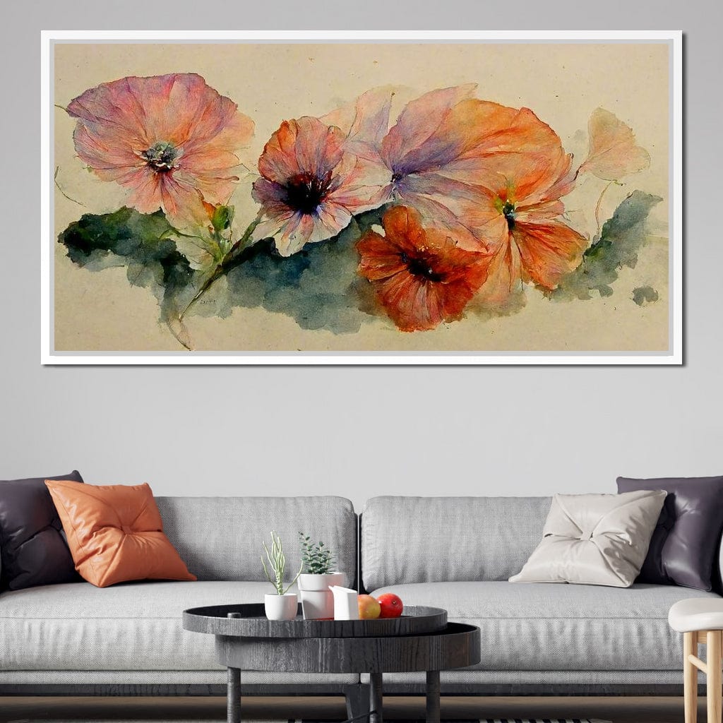 Watercolor Flowers Canvas Wall Art
