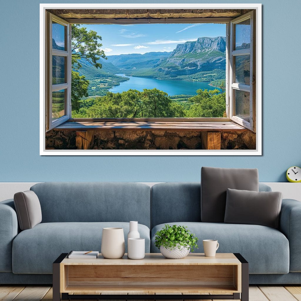 Window to Serene Vistas Canvas Wall Art