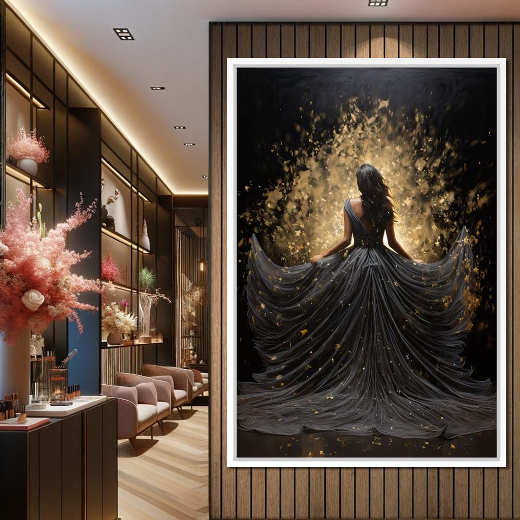 Ethereal Flight in Sparkling Gown Canvas Wall Art