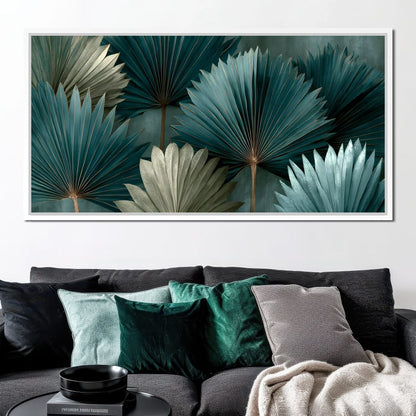 Verdant Palms Held By Time Canvas Wall Art