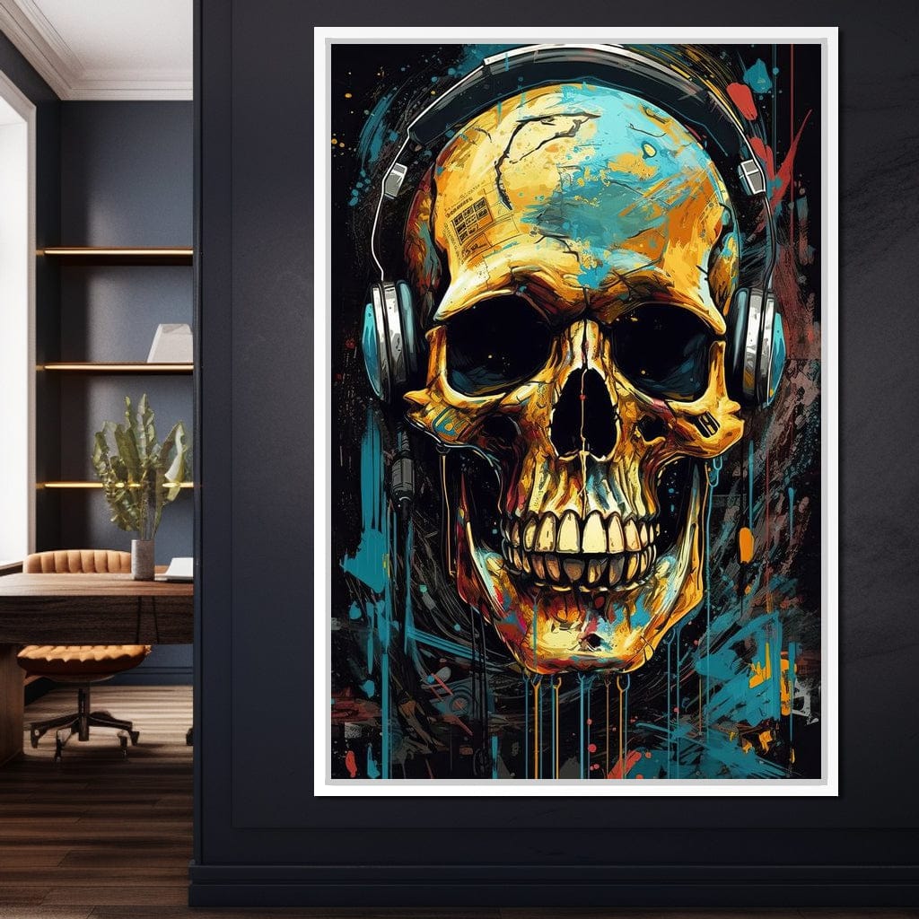 Technopunk Skull 2 Canvas Wall Art