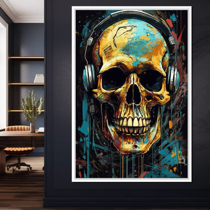 Technopunk Skull 2 Canvas Wall Art