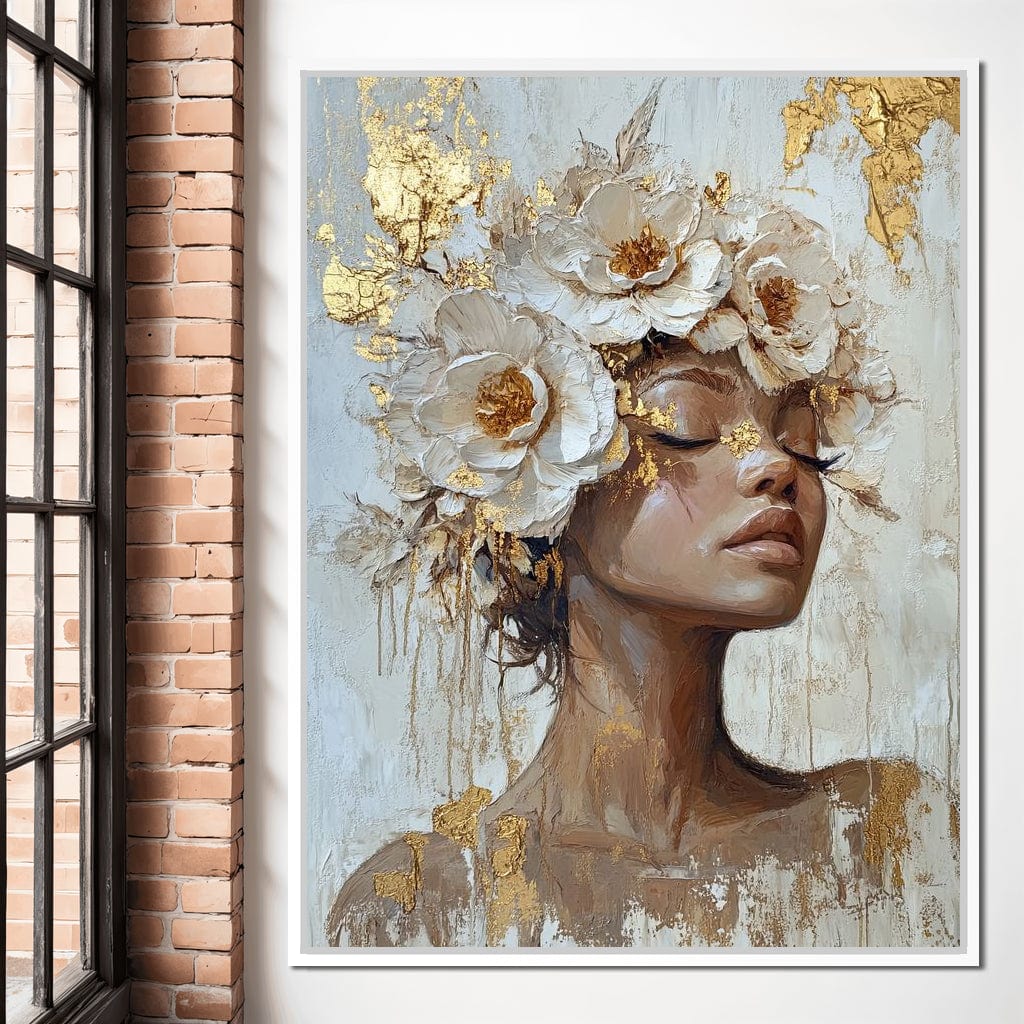 Golden Blossom Dream Essence Canvas Wall Art