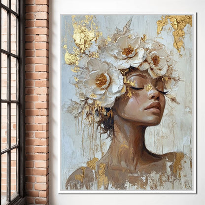 Golden Blossom Dream Essence Canvas Wall Art