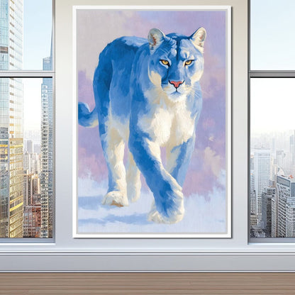 Silent Snow Puma Stroll Canvas Wall Art