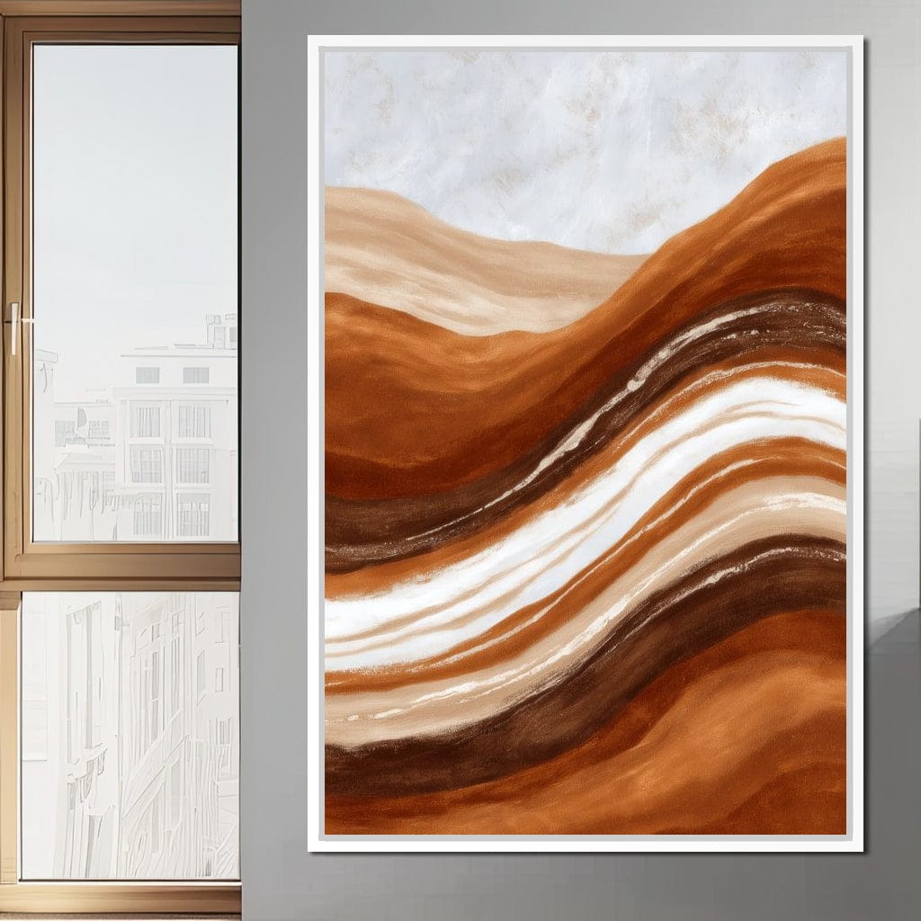 Desert Strata Flow Lines Canvas Wall Art
