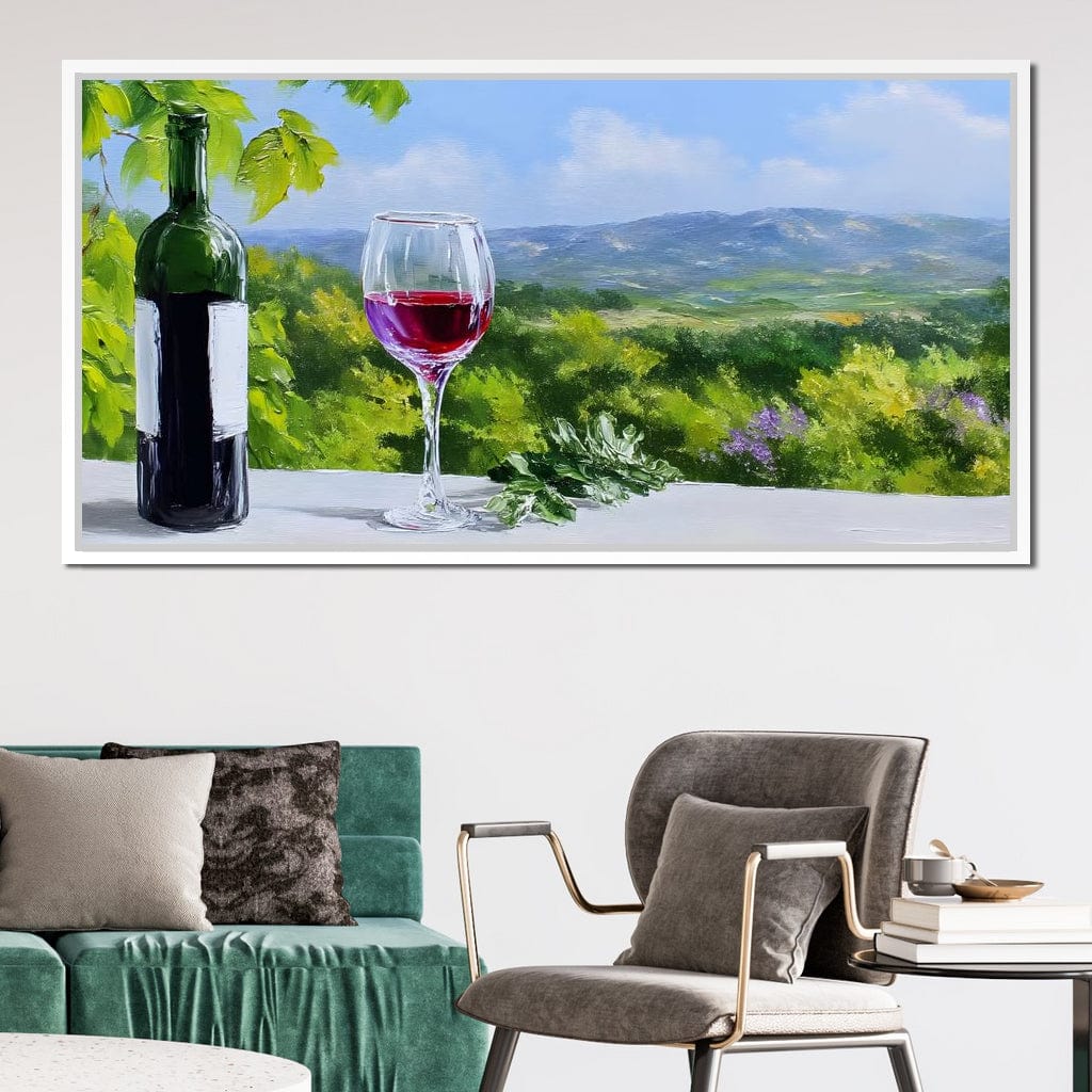 Sunlit Vineyard Elegance Canvas Wall Art