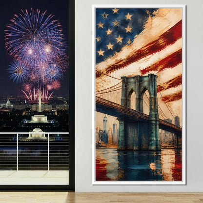 Iron Heritage Over The Harbor Canvas Wall Art