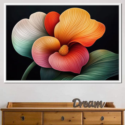 Petals That Dream in Neon Canvas Wall Art