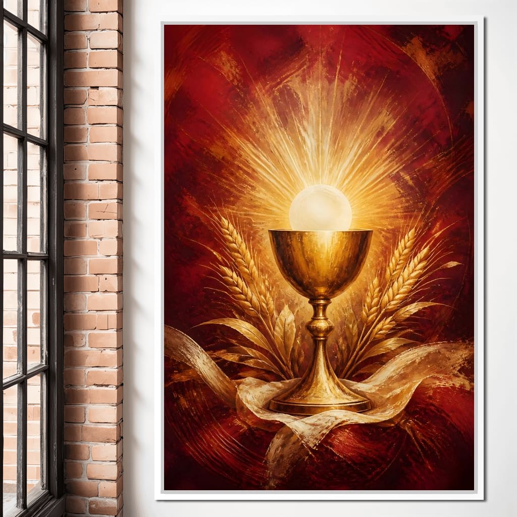 Sacred Grain and Golden Cup Canvas Wall Art