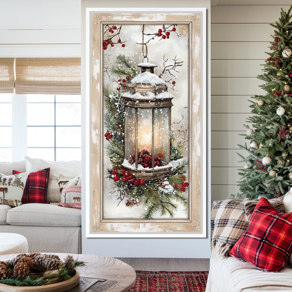 Lantern Glow Winter Enchantment Canvas Wall Art