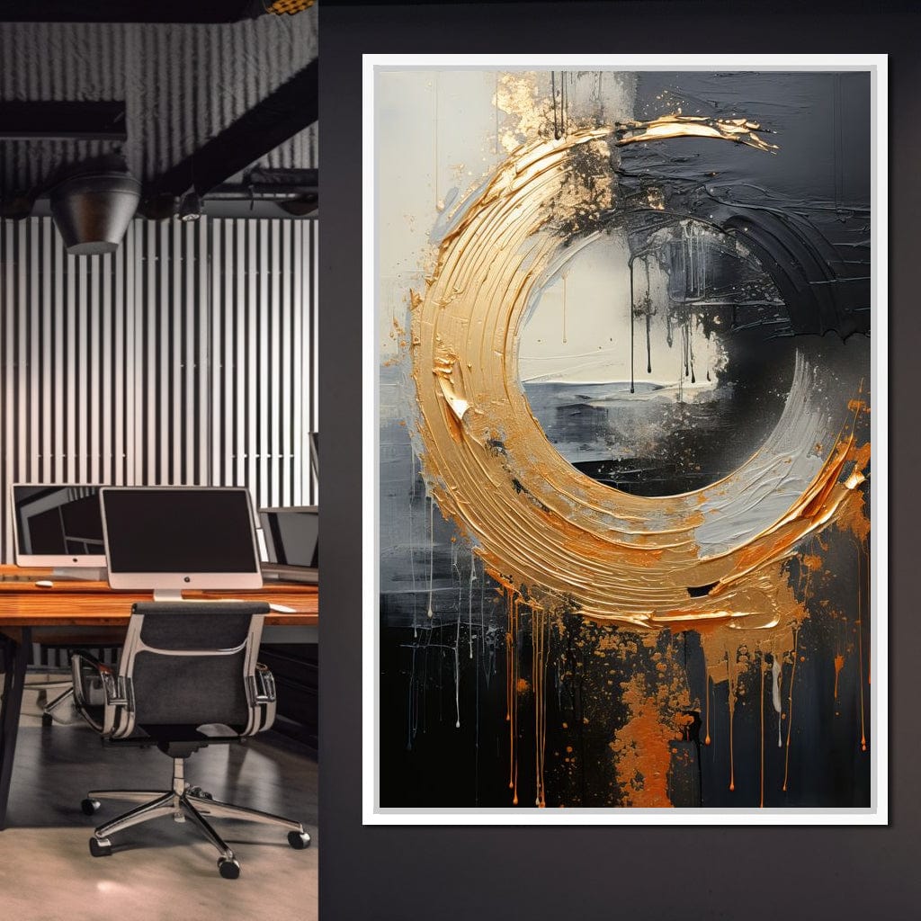 Abyssal Gold Embrace Canvas Wall Art
