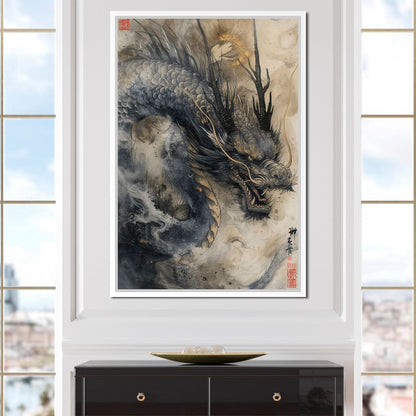 Mystic Dragon Tempest Canvas Wall Art
