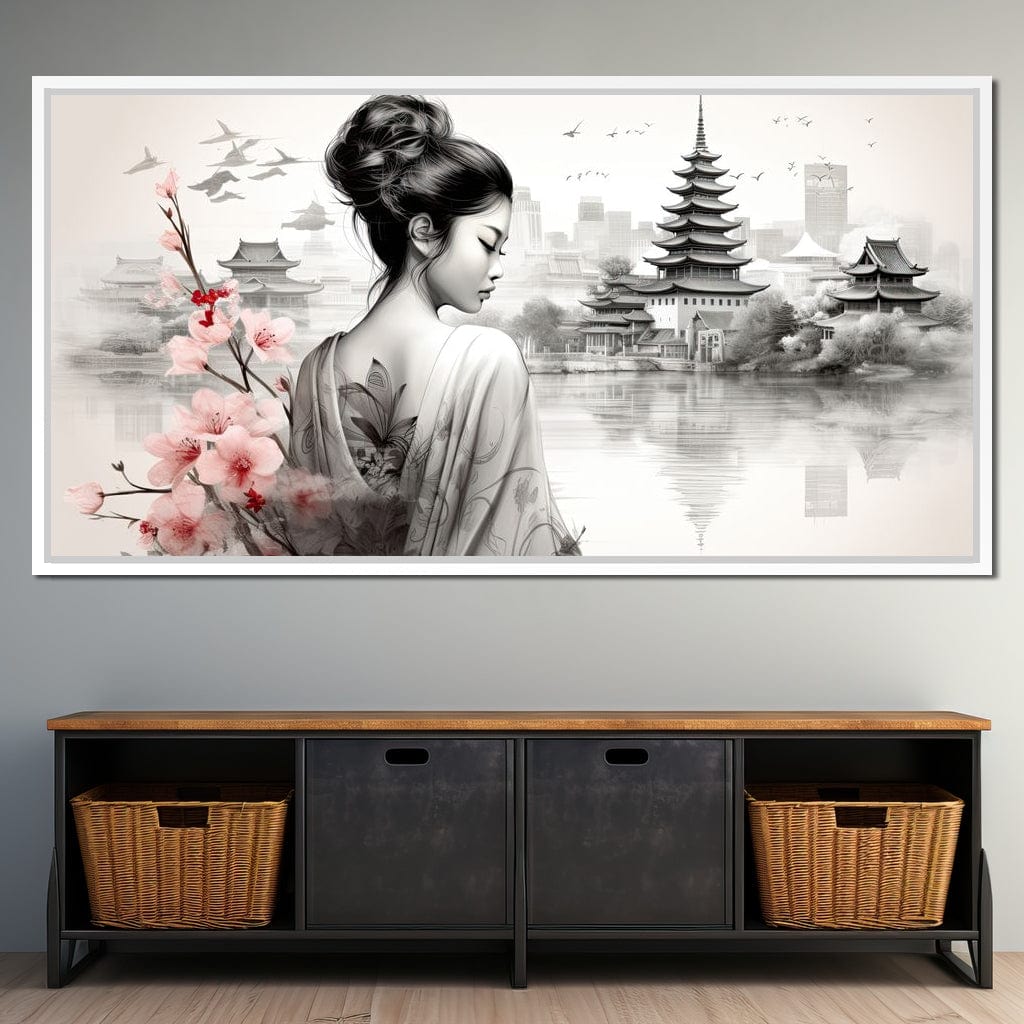 Ethereal Geisha Serenity Canvas Wall Art