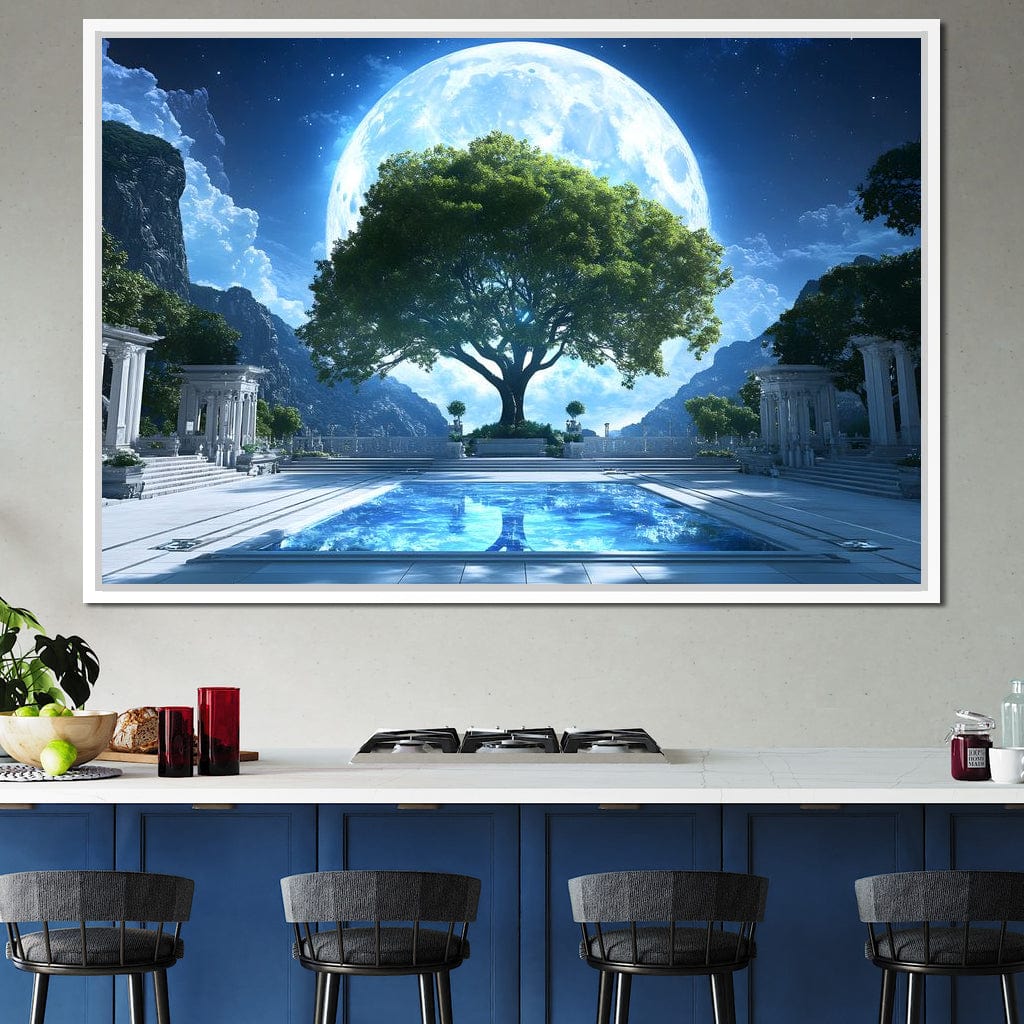 Lunar Reflection Sanctuary Canvas Wall Art