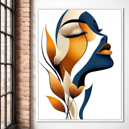 Golden Feminine Grace Canvas Wall Art