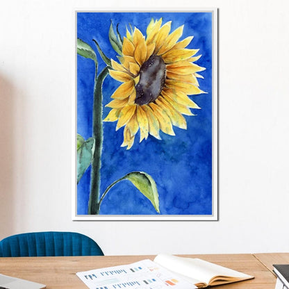 Watercolor Sunflower Canvas Wall Art