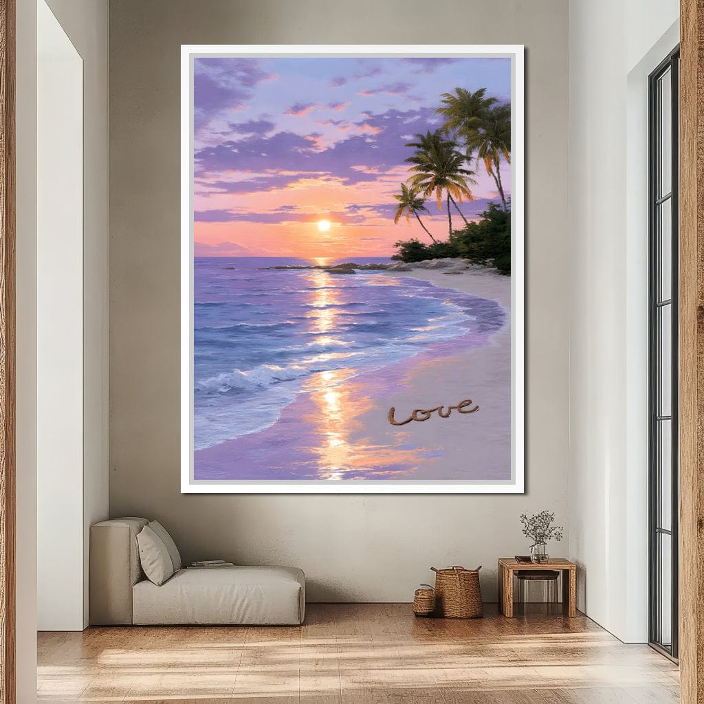 Tropical Dusk Serenity Love Canvas Wall Art