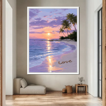 Tropical Dusk Serenity Love Canvas Wall Art