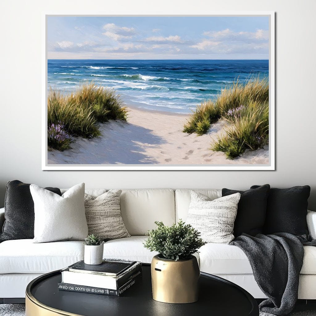 Waves Beyond the Dune Pathway Canvas Wall Art
