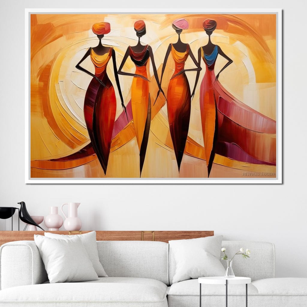 Golden Maroon Elegance Canvas Wall Art