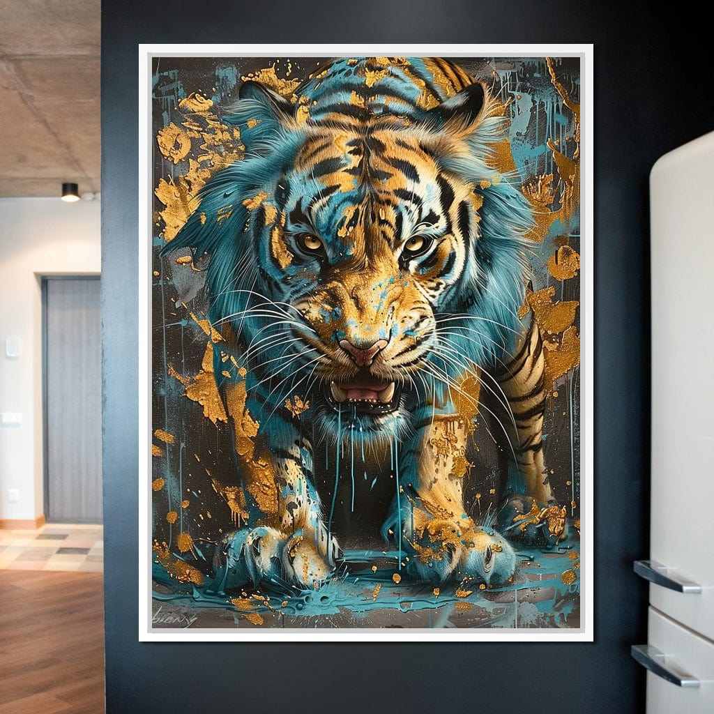 Majestic Radiance of a Golden Tiger Canvas Wall Art