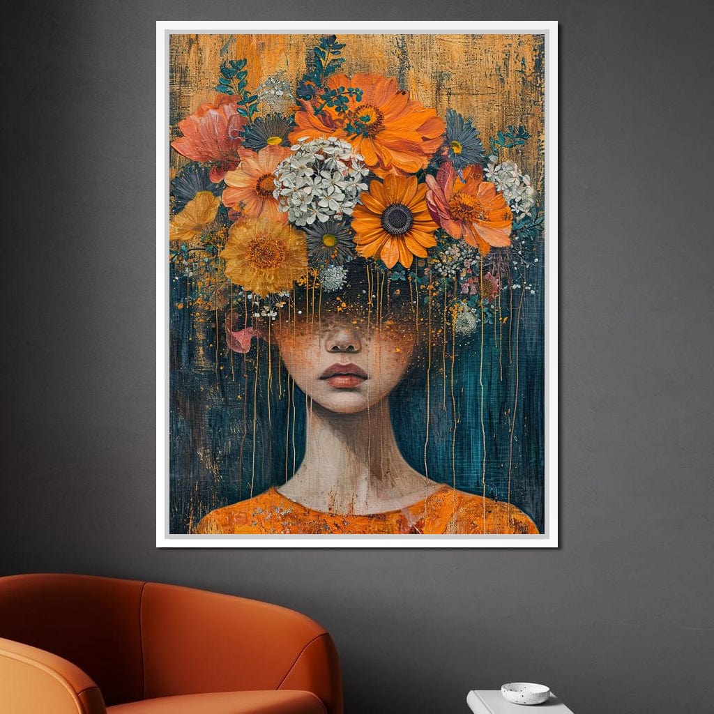 Blossoming Silence Dripping Gold Canvas Wall Art