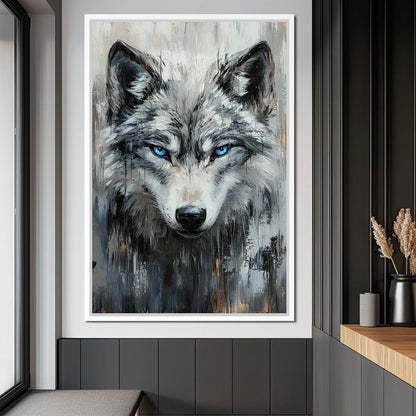 Sovereign Wolf's Stare Canvas Wall Art
