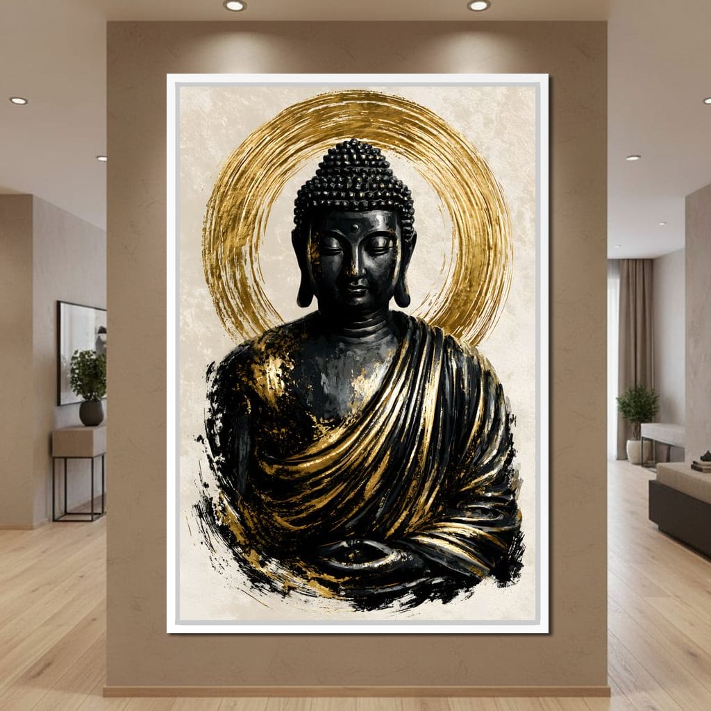 Silent Radiance of the Gilded Soul Canvas Wall Art