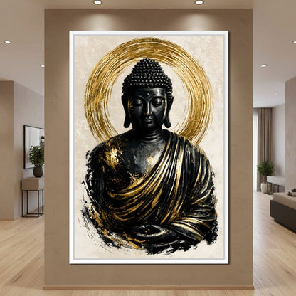 Silent Radiance of the Gilded Soul Canvas Wall Art