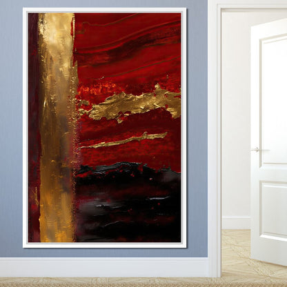 The Lush Layers Collection: Dark Red & Gold 04 Canvas Wall Art