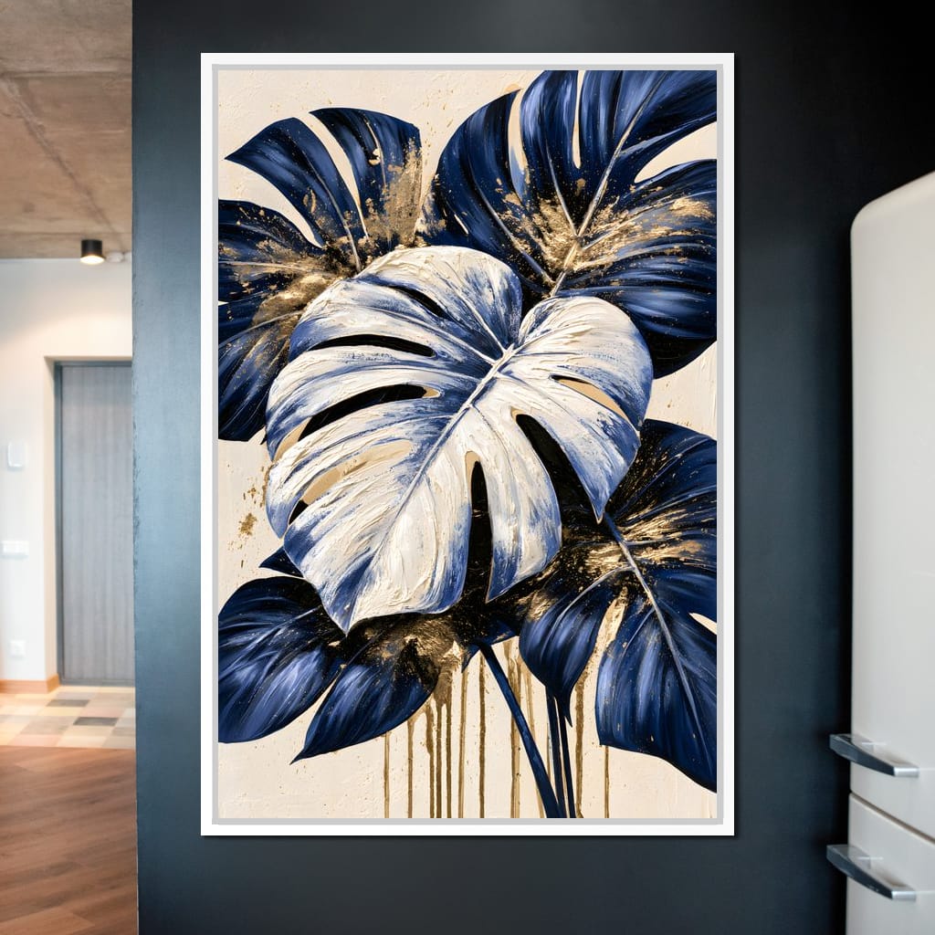 Gilded Foliage Under Midnight Shadows Canvas Wall Art