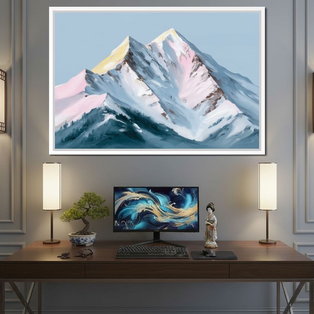 Pastel Alpine Summit Glow Canvas Wall Art
