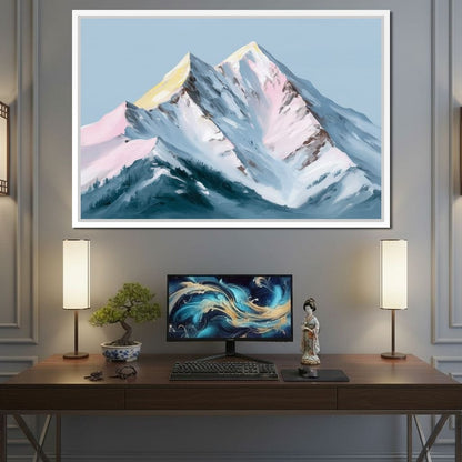 Pastel Alpine Summit Glow Canvas Wall Art