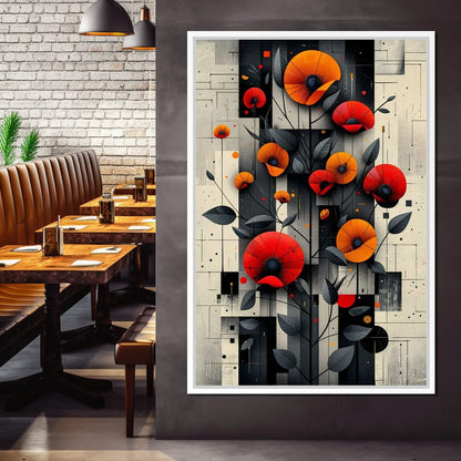 Spectral Monochrome Blooms Canvas Wall Art