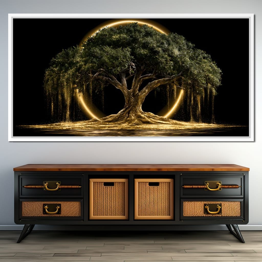 Ancient Tree Upon The Hollow Moon Canvas Wall Art