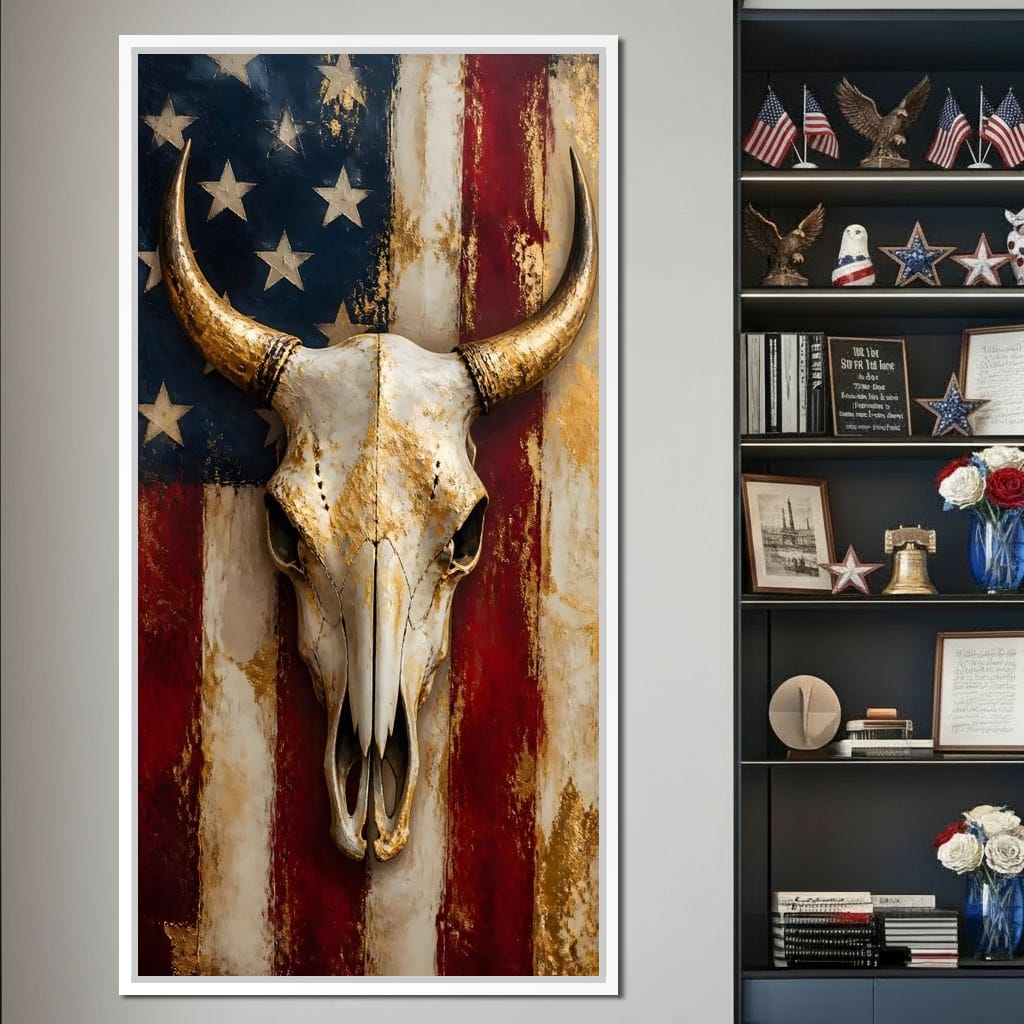 Gilded Horns Of The Republic Canvas Wall Art