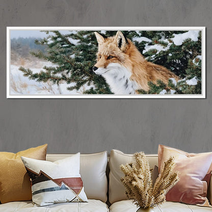 Winter Red Fox Pine Watcher Canvas Wall Art