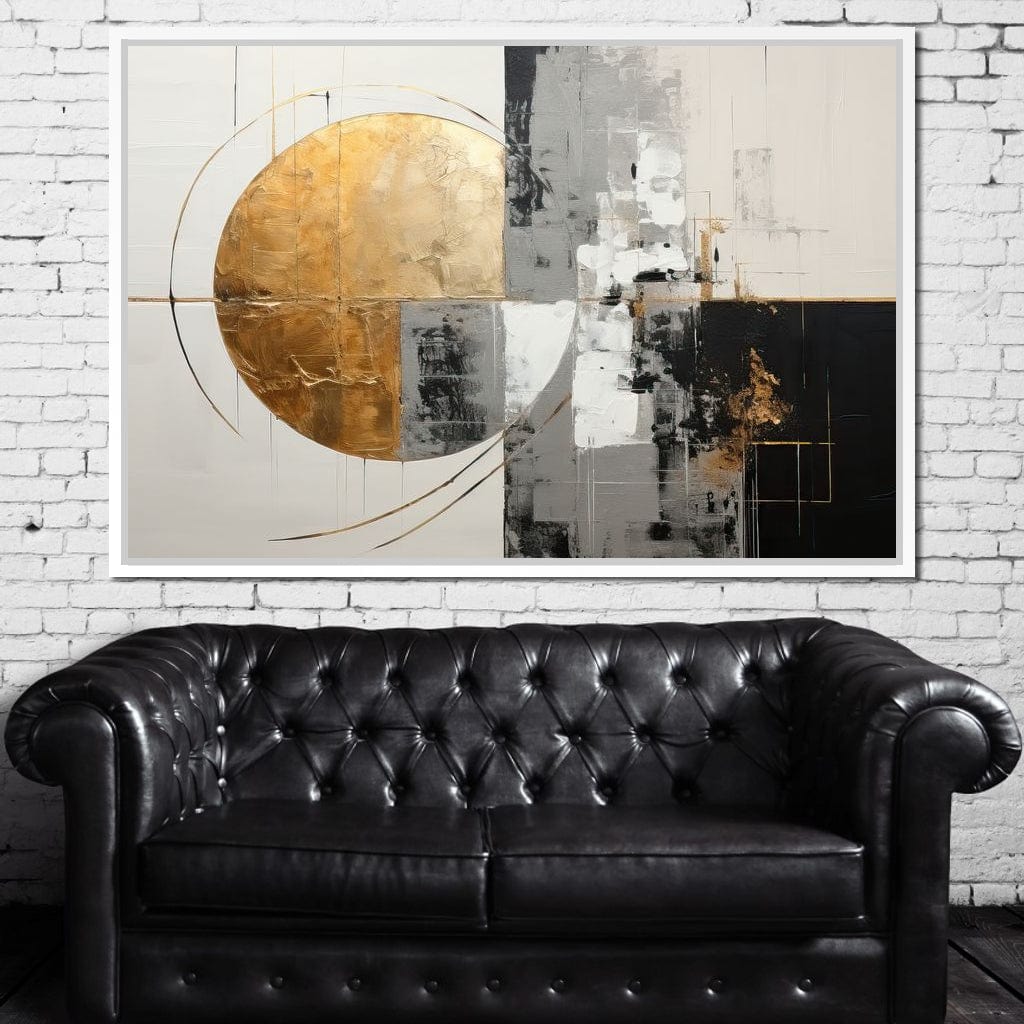 Golden Geometric Serenity Canvas Wall Art