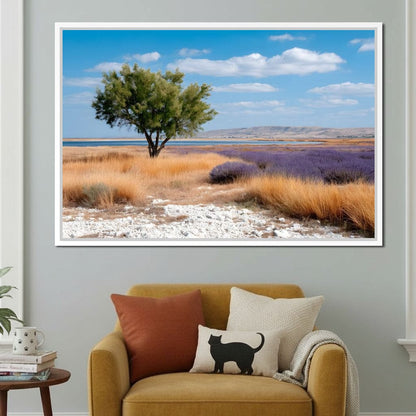 Solitary Tree Salt Marsh Sky Canvas Wall Art
