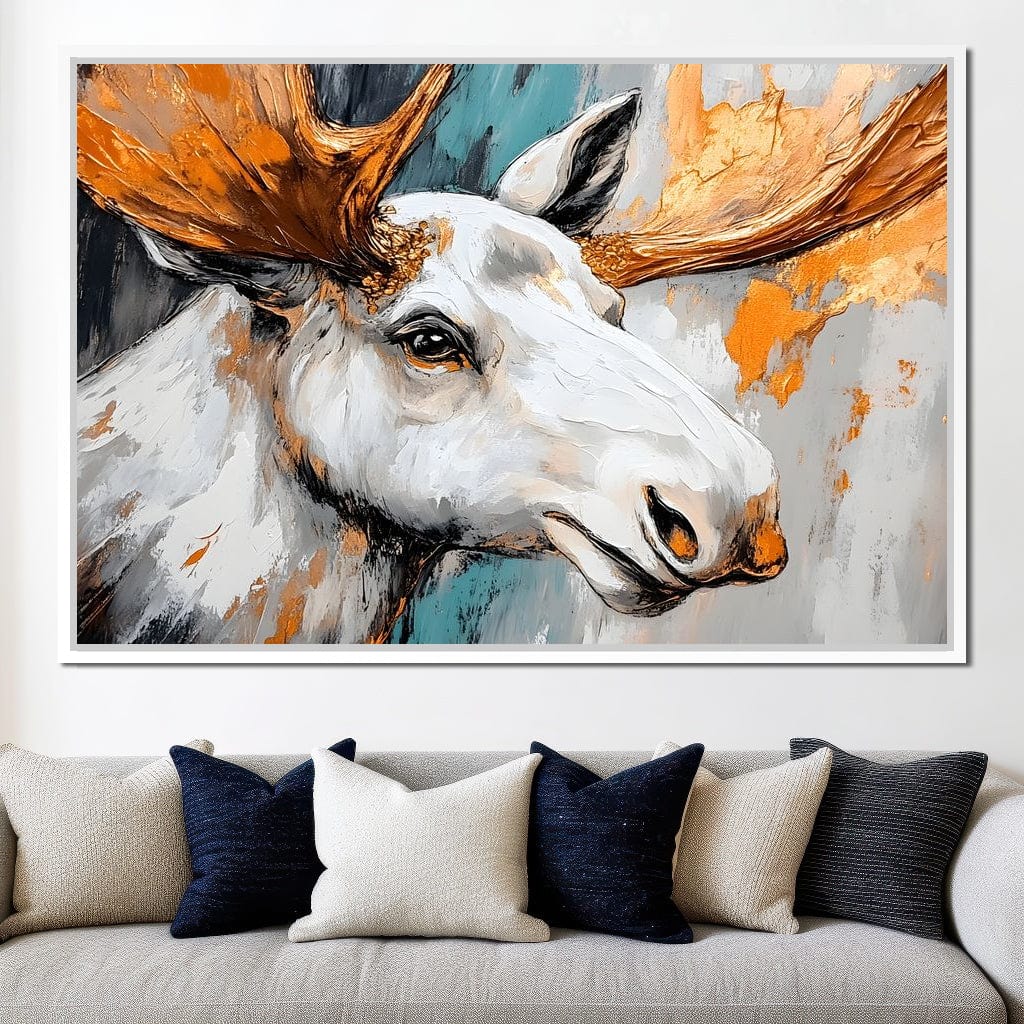 Moose Wilderness Strokes Canvas Wall Art